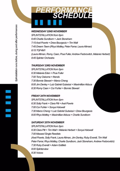 Performance schedule